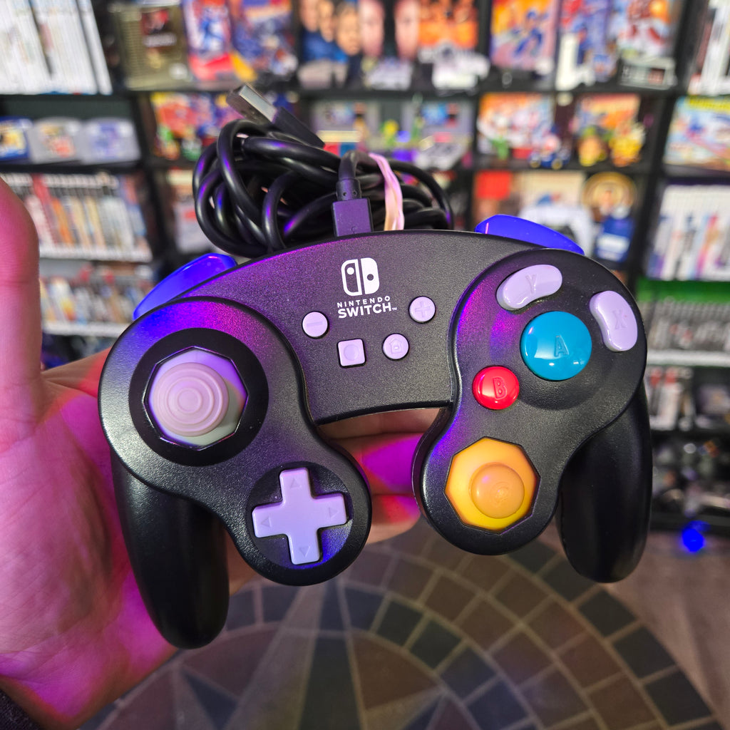 Power A Wired Gamecube Controller For Nintendo Switch Black USB Nice TESTED!