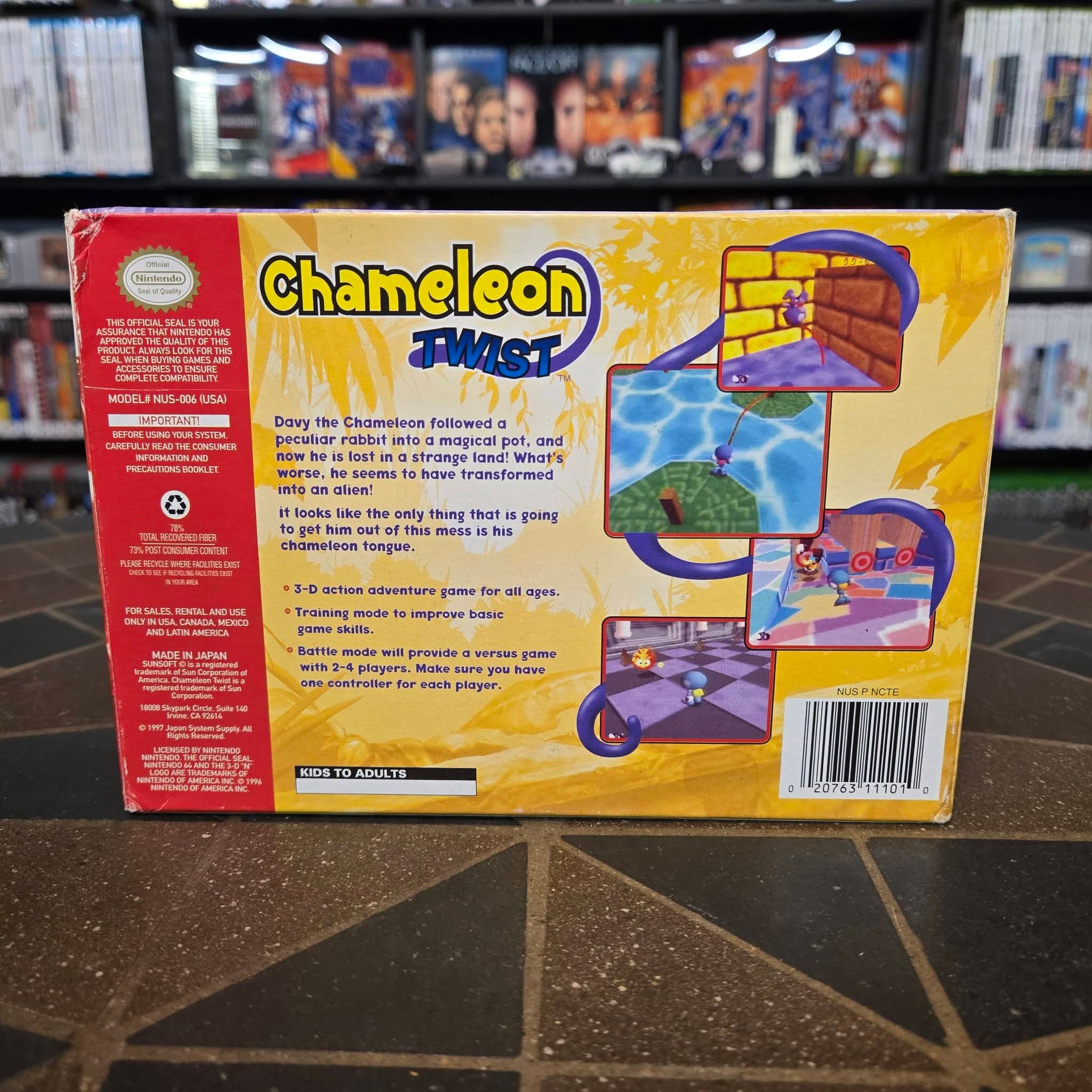 Chameleon Twist N64 Complete CIB Box Manual Authentic Nintendo 64 🦎