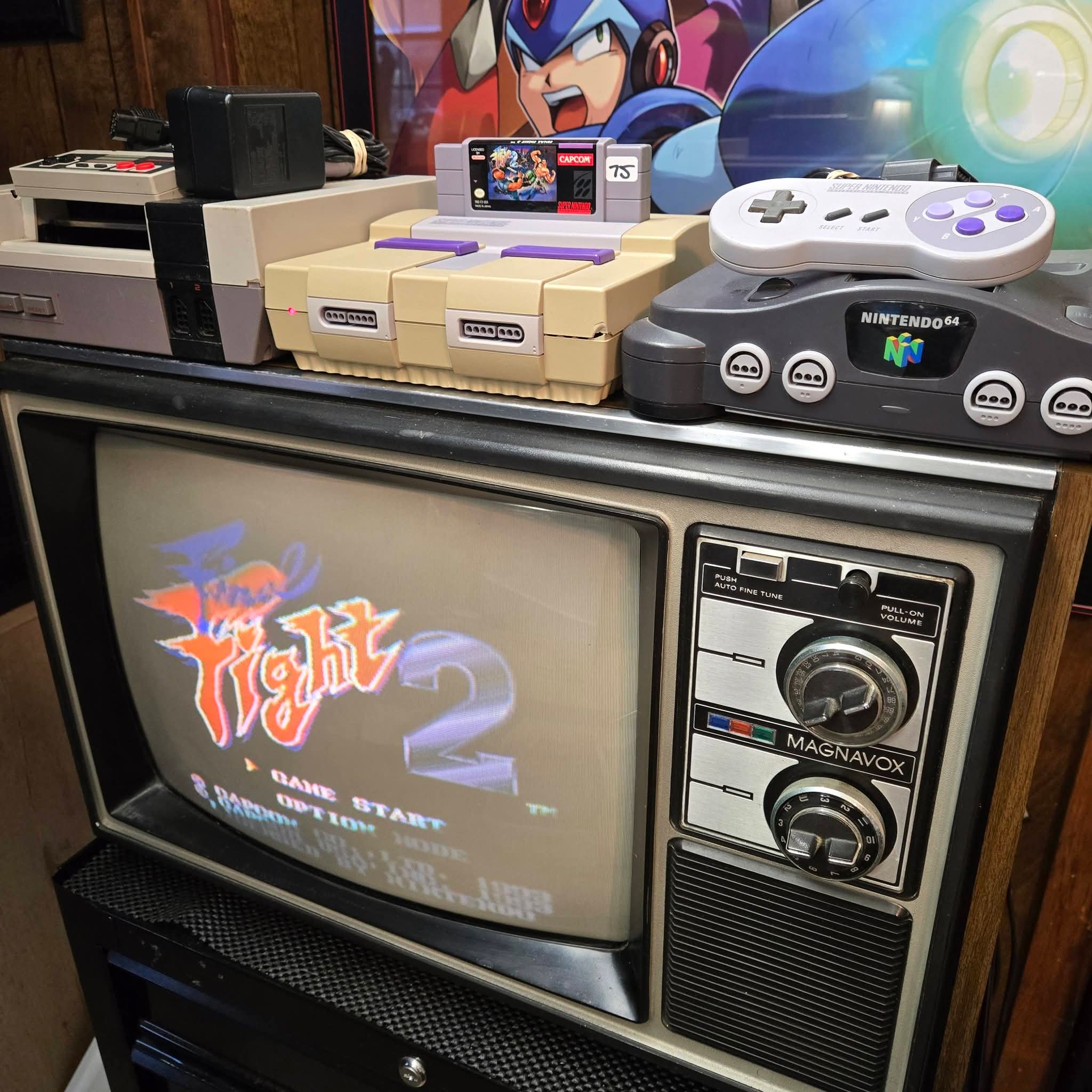 Final Fight 2 & Mega Man X (Super Nintendo SNES, 1993) Authentic Cleaned Tested!