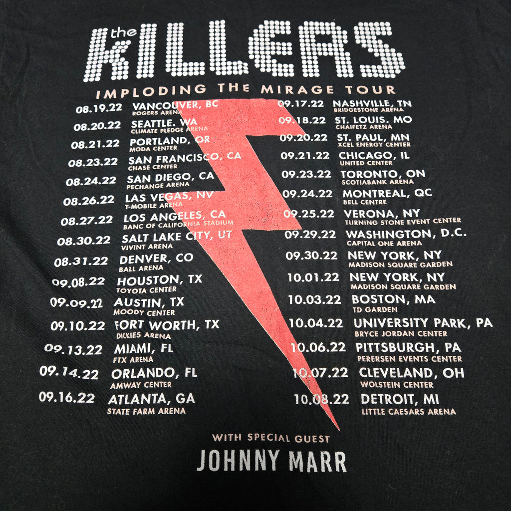 The Killers Imploding The Mirage Tour Johnny Marr 2022 RARE Both Sides Medium M