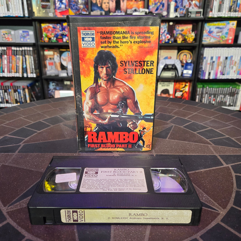 RAMBO First Blood Part II 2 VHS Thorn EMI HBO Video Clamshell Stallone Action 🔥