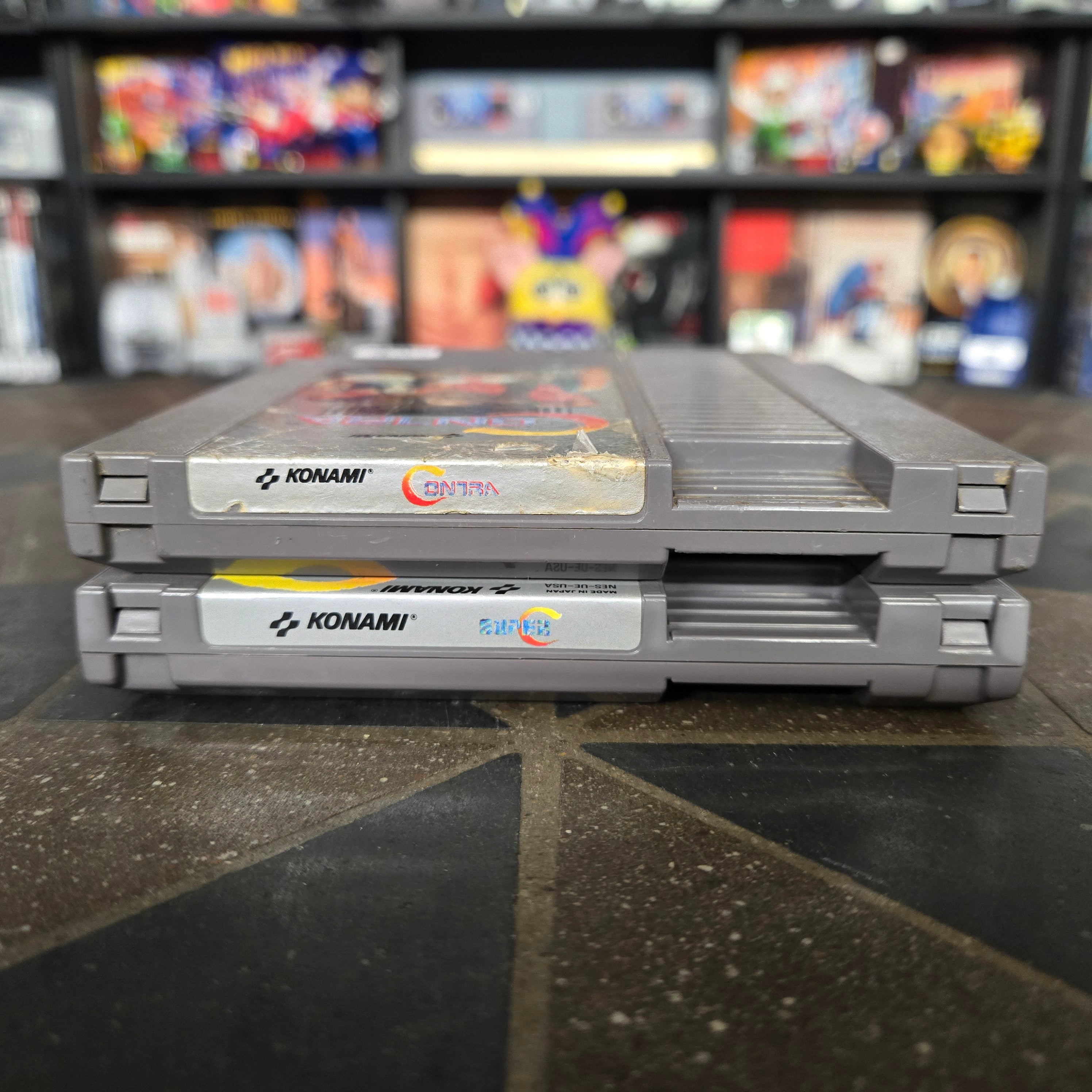 Contra & Super C (Nintendo NES) Authentic, Cleaned & Tested!