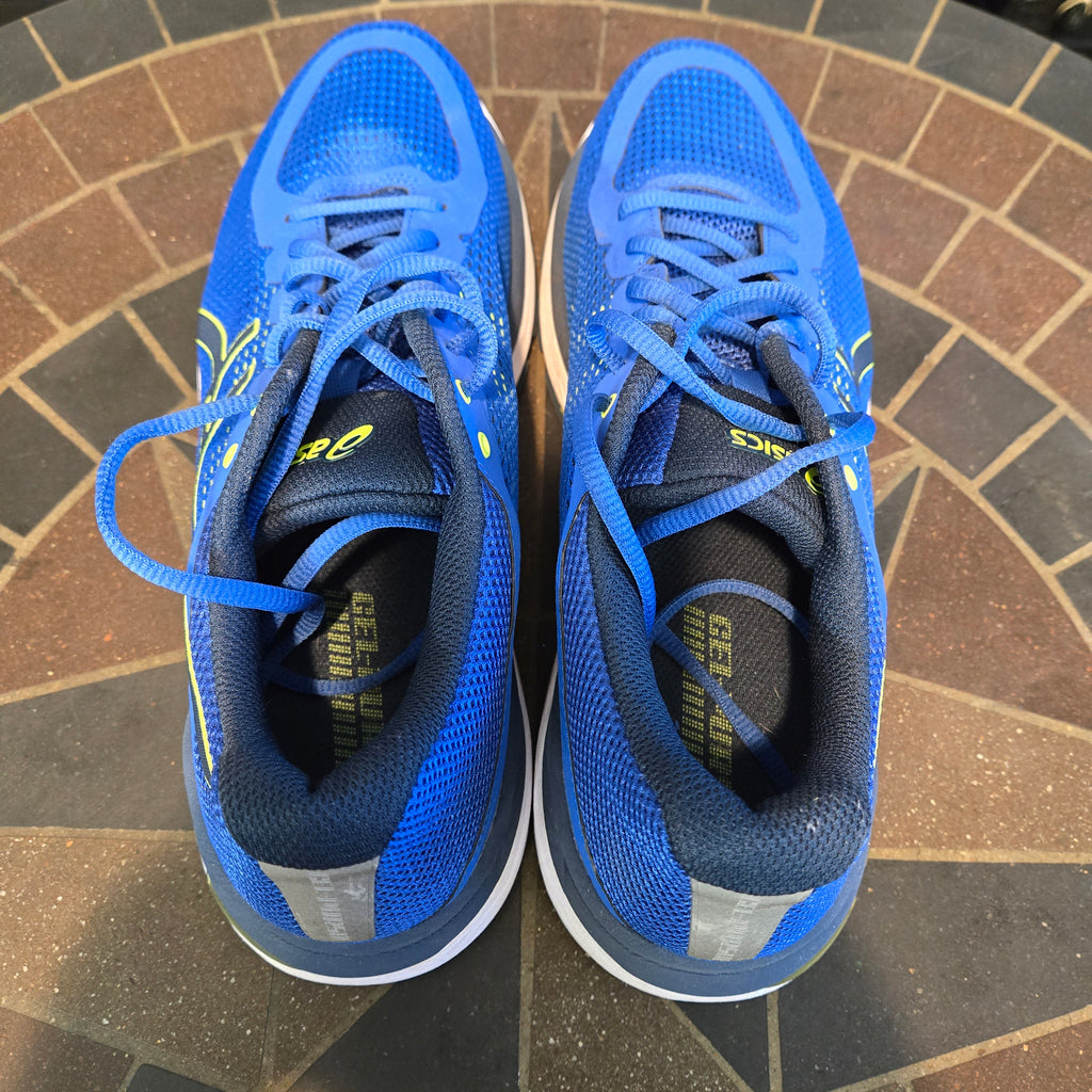 Asics Gel-Pursue Shoes Mens Size 9 Blue White Neon Road Track Running T809N.