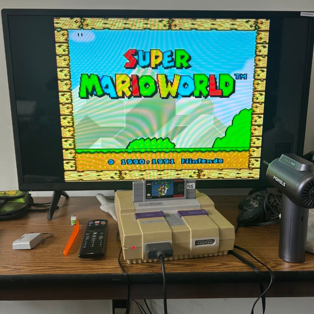 Super Nintendo SNES Console, Original Controller & Cords - CLEANED & TESTED