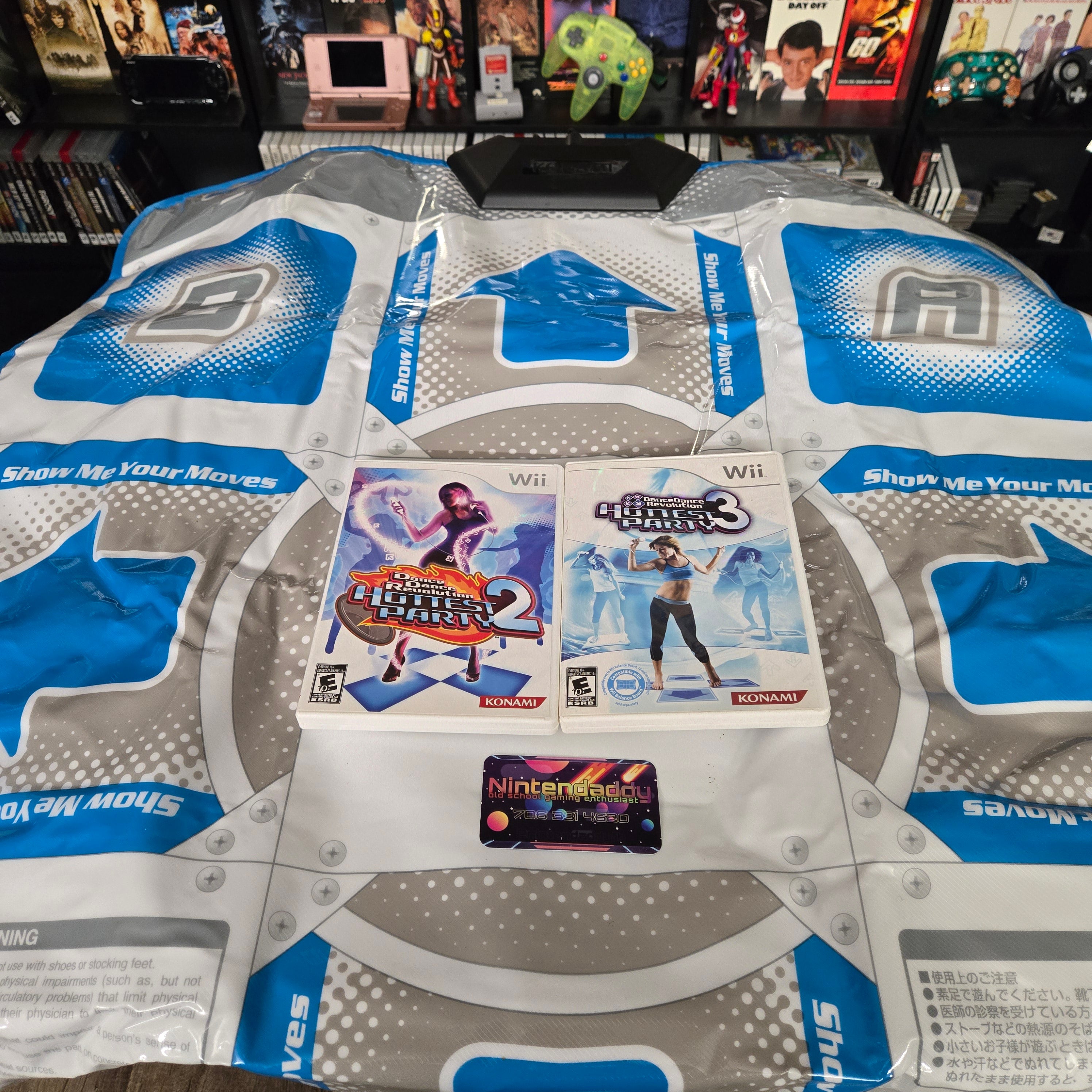 DDR Dance Revolution Hottest Party 2 & 3 Nintendo Wii Bundle with Dance Pad Mat