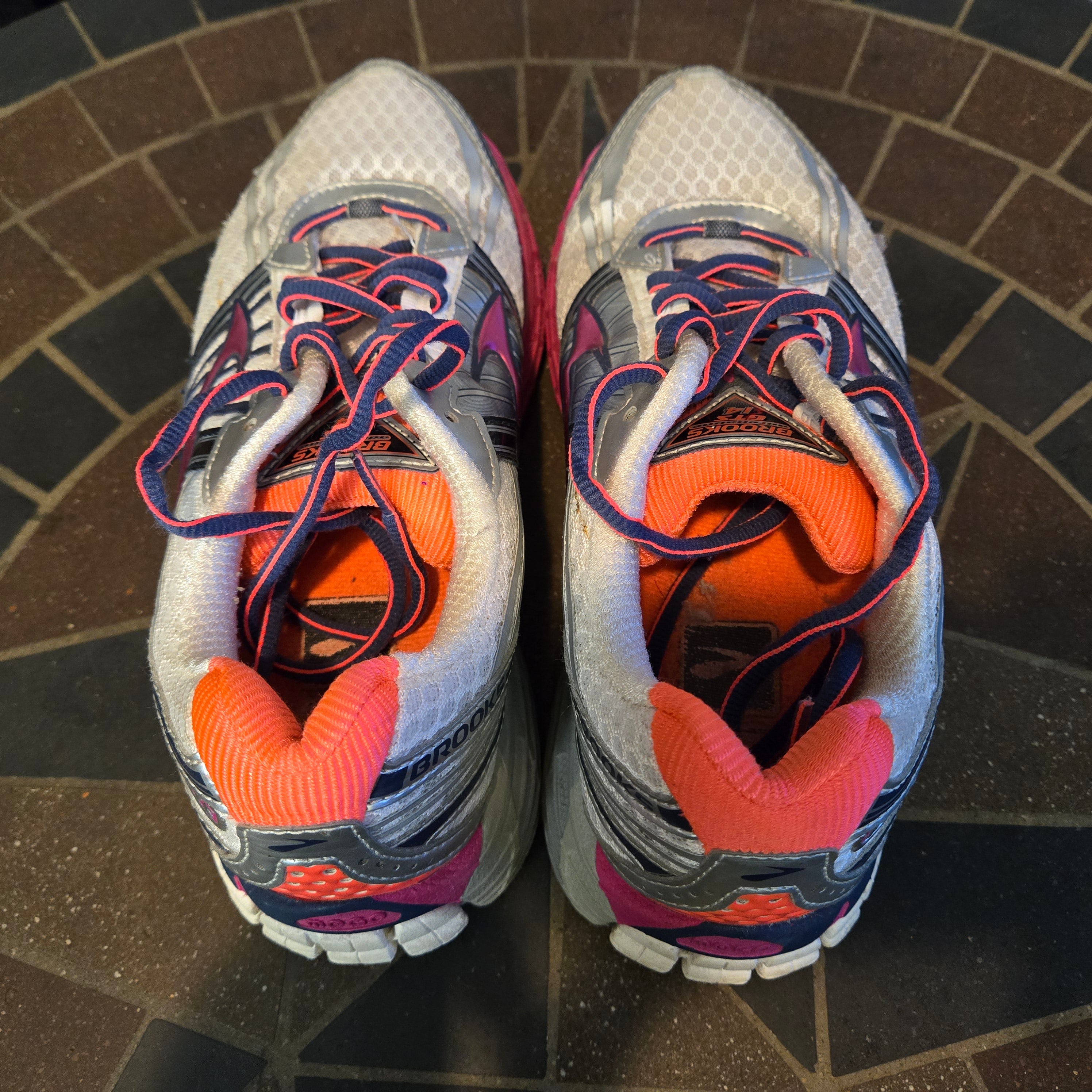 Brooks - Adrenaline GTS-14 Women's Running Shoes White-Navy-Fuchsia Size 8