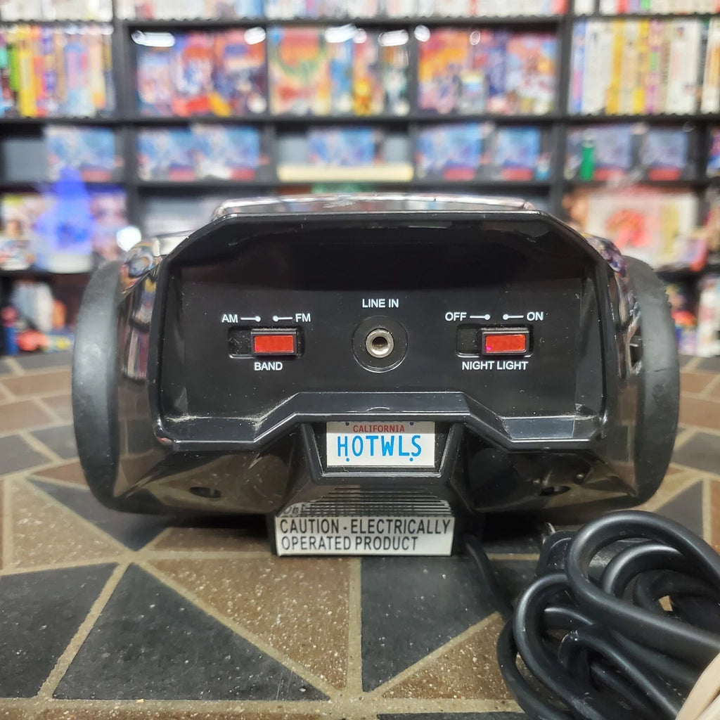 Hot Wheels Alarm Clock AM/FM Radio Projector Nightlight Engine Sounds Black