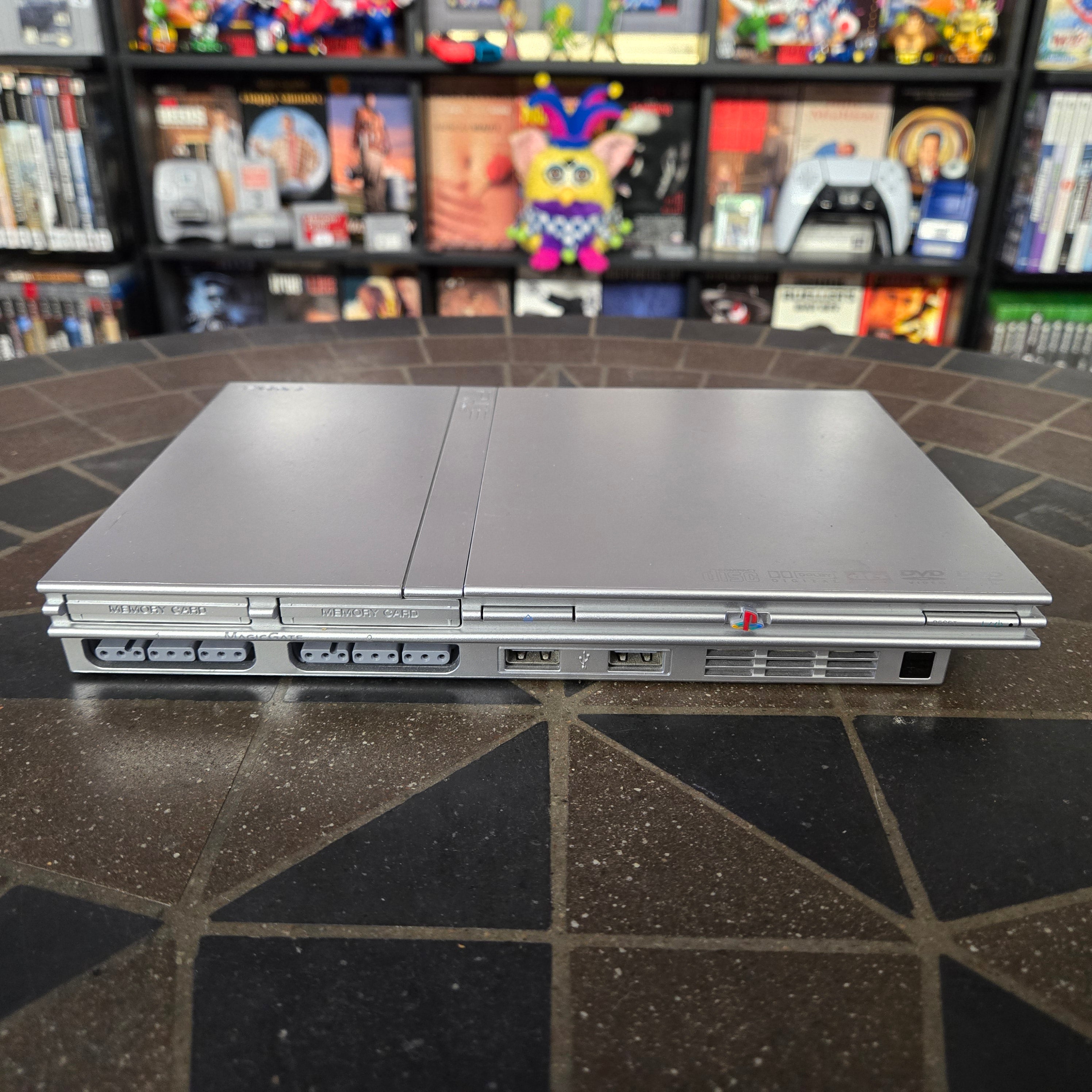 Sony PlayStation 2 PS2 Slim Silver Console SCPH-77001, Mem, Controller & Cords!