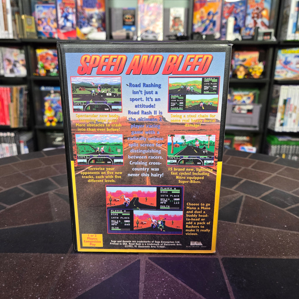 Road Rash II (Sega Genesis, 1992) Complete CIB - VERY NICE SHAPE!