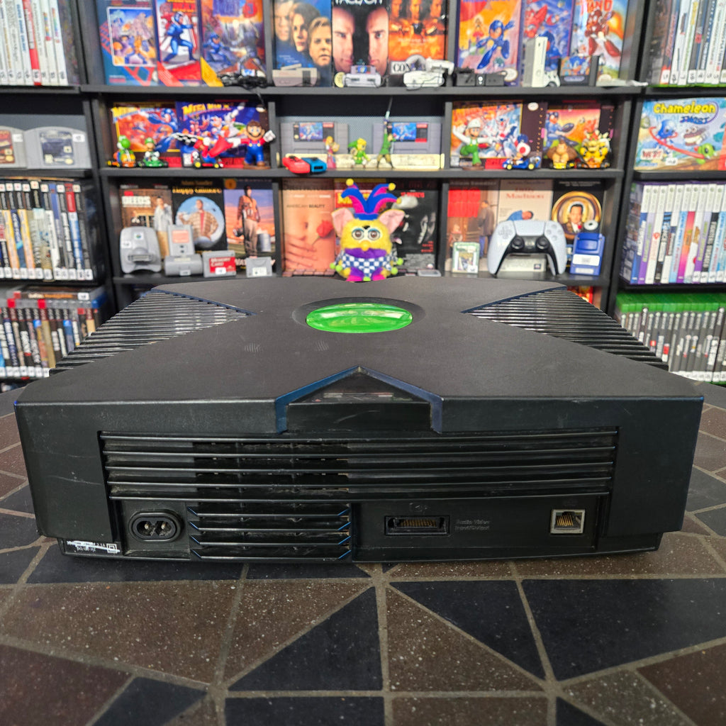 Microsoft Original Xbox Console, Unofficial Green S Controller & Cords - TESTED