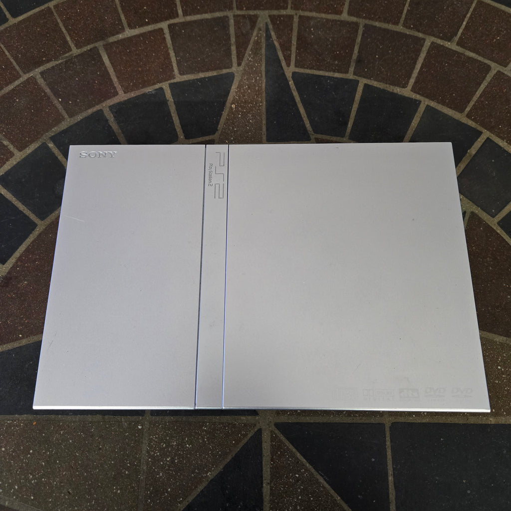 Sony PlayStation 2 PS2 Slim Silver Console SCPH-77001, Mem, Controller & Cords!