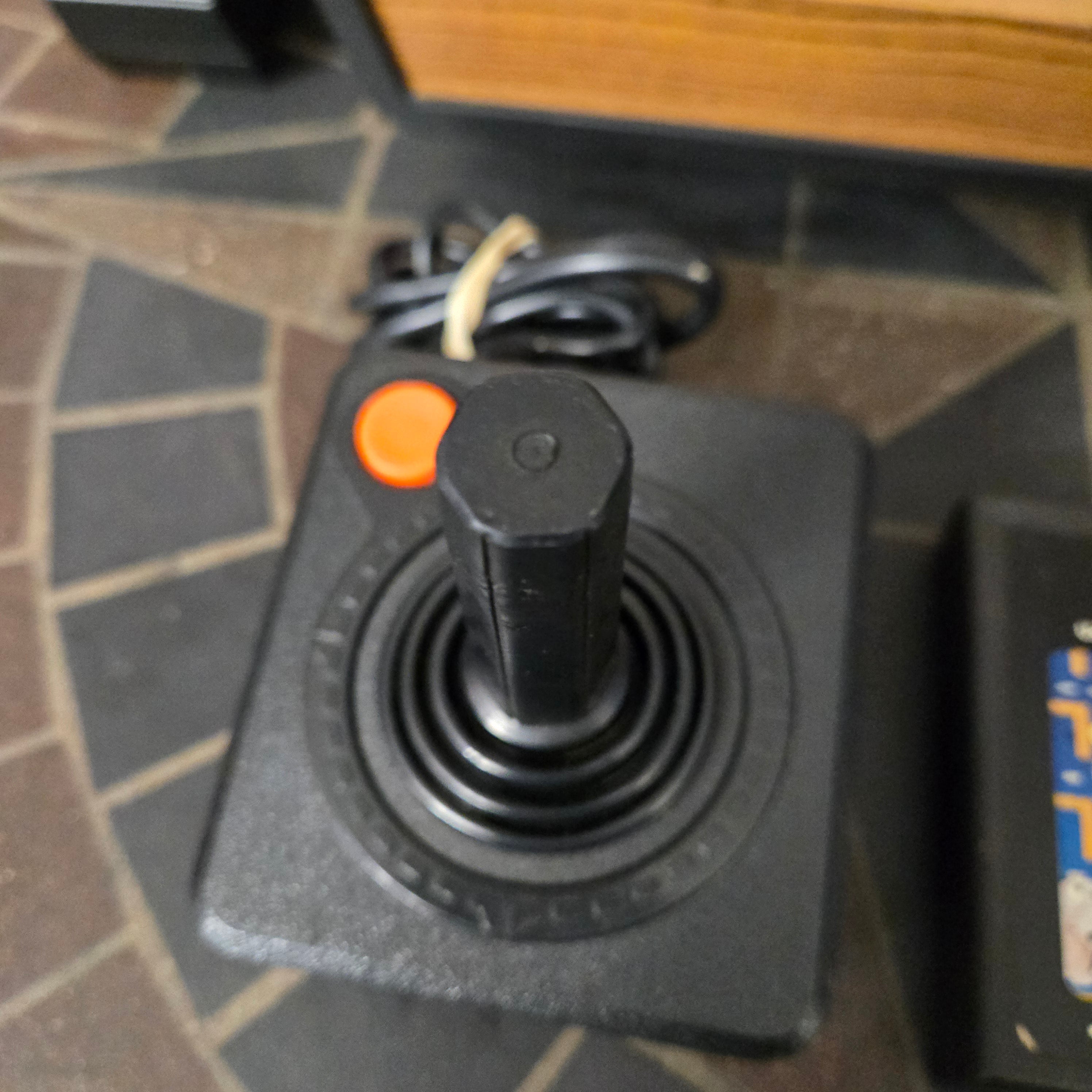 Atari 2600 Woodgrain 4-Switch Console, Joystick, AC, Adapter & Pac-Man - Tested