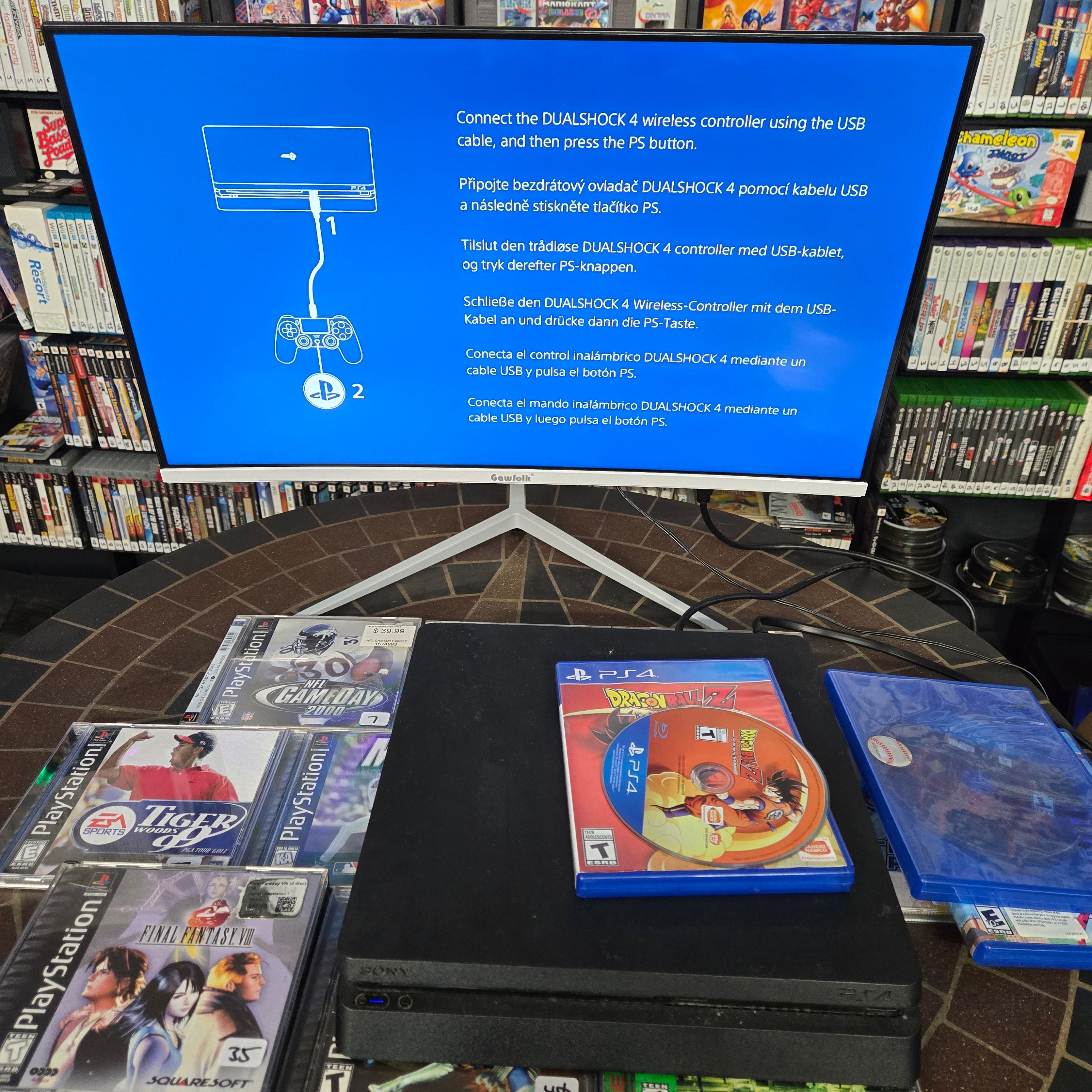 Sony Playstation 4 PS4 500GB Slim Console, Controller & Cords - TESTED & RESET!