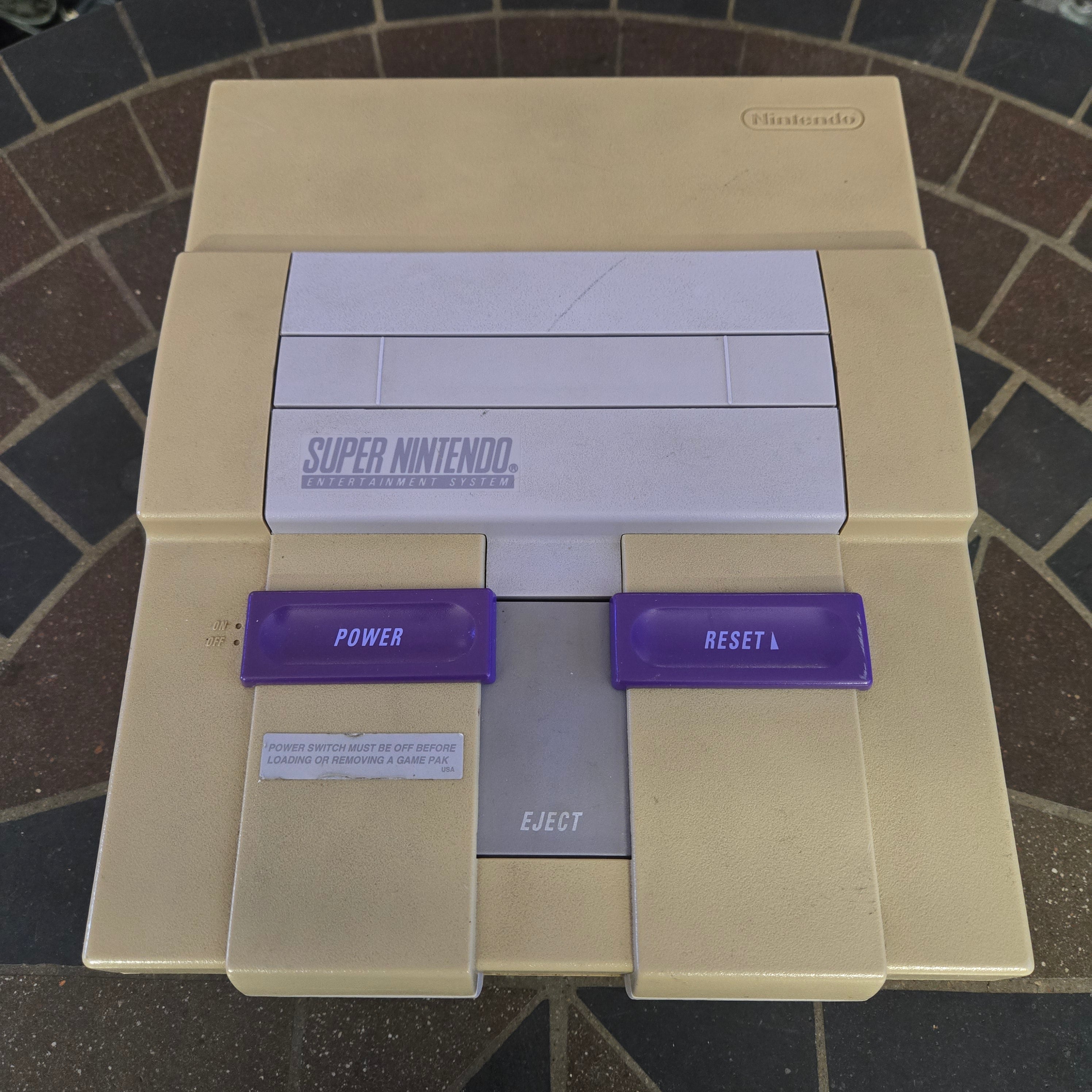 Super Nintendo SNES Console, Original Controller & Cords - CLEANED & TESTED