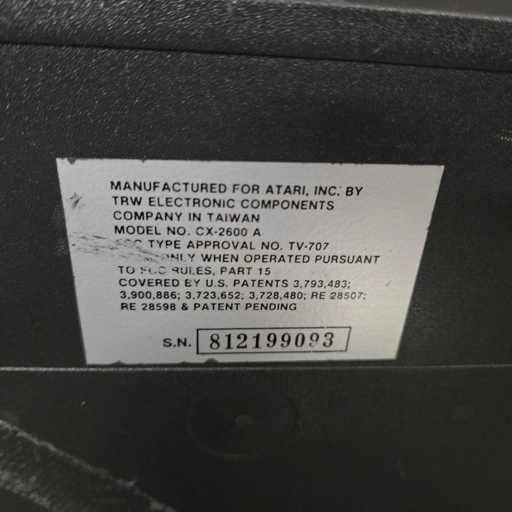 Atari 2600 Woodgrain 4-Switch Console, Joystick, AC, Adapter & Pac-Man - Tested