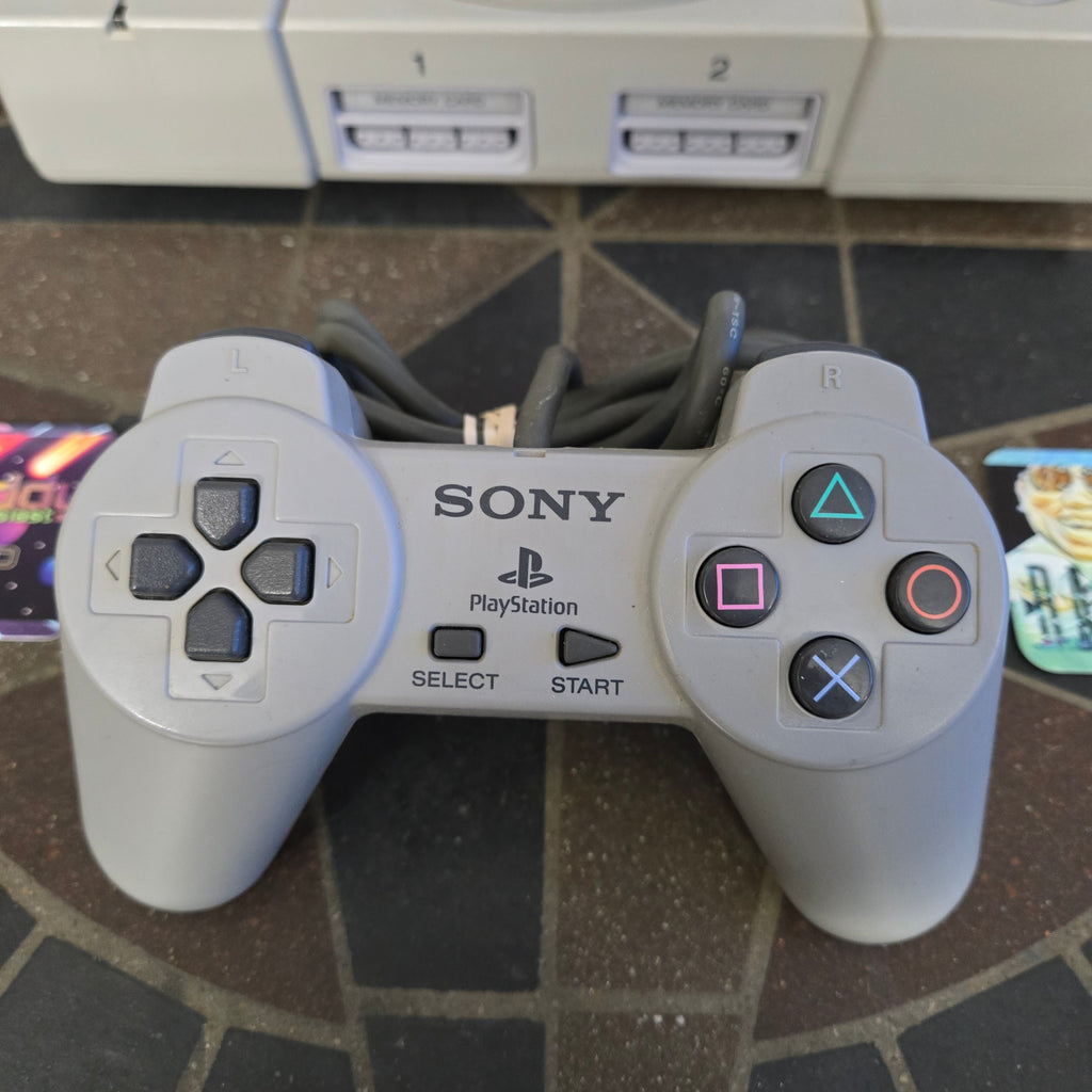 Sony PlayStation 1 PS1 Console SCPH-5501, Controller & Cords - CLEANED & TESTED!