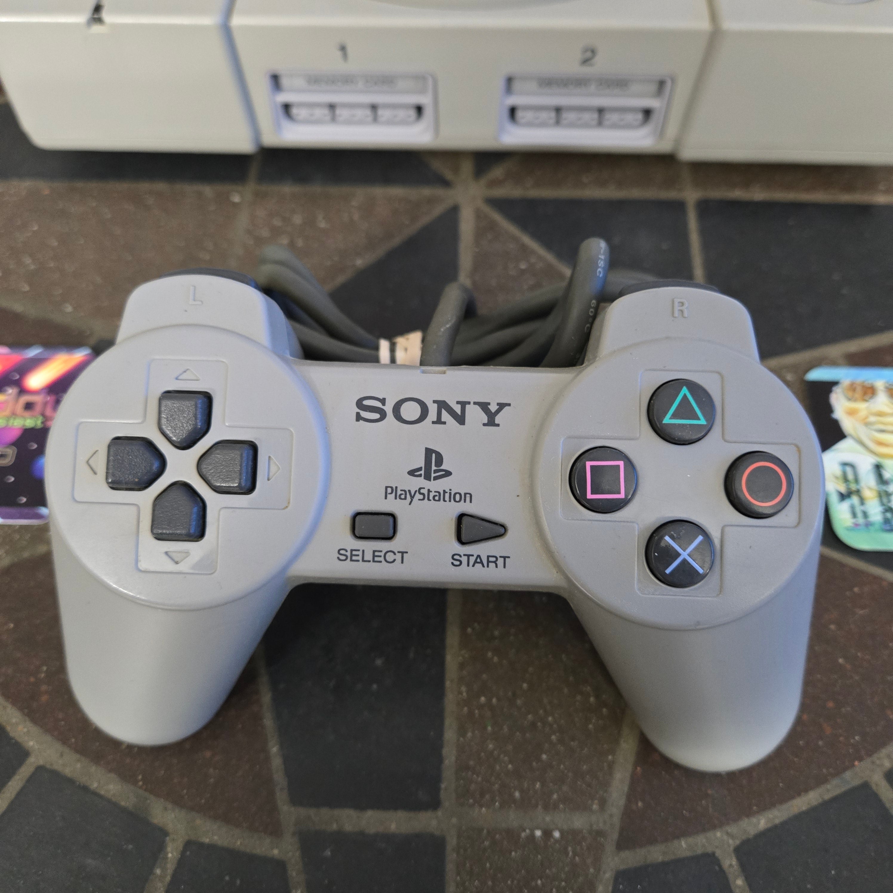 Sony PlayStation 1 PS1 Console SCPH-5501, Controller & Cords - CLEANED & TESTED!