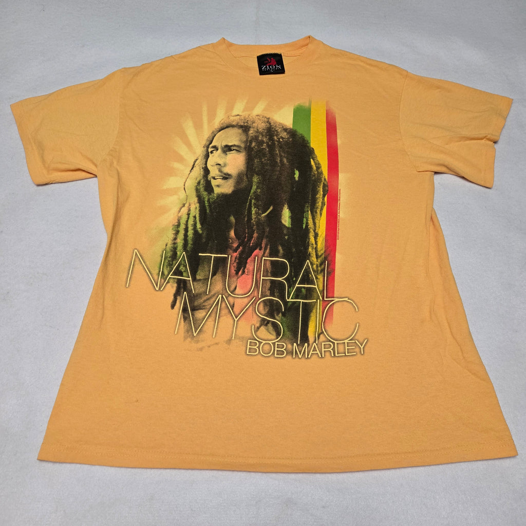 Y2K 2010 Bob Marley Shirt Natural Mystic Reggae Men's Zion Rootswear Large L