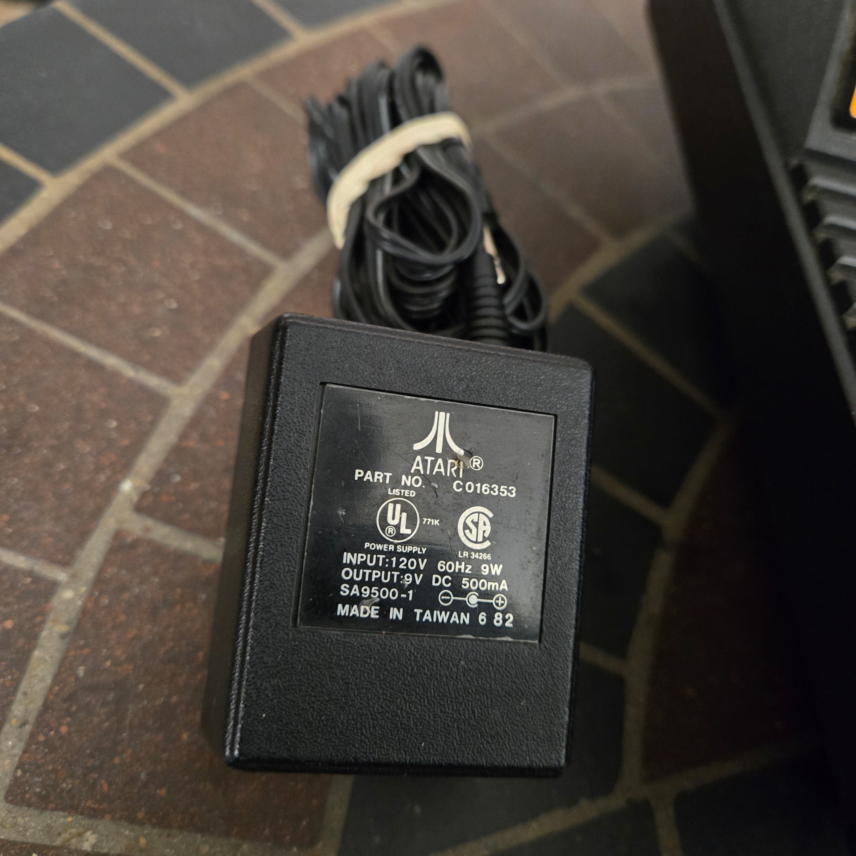 Atari 2600 Woodgrain 4-Switch Console, Joystick, AC, Adapter & Pac-Man - Tested