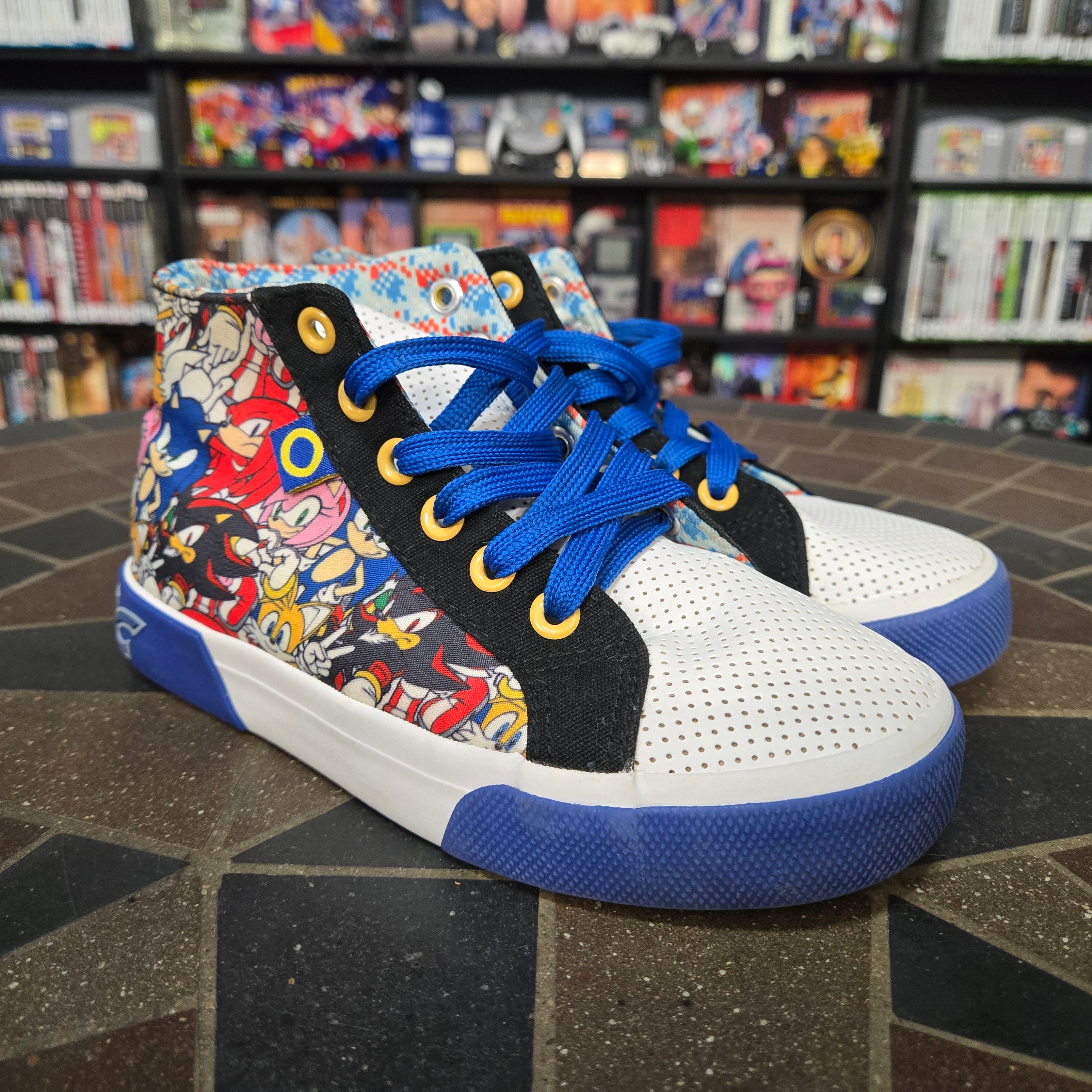 Ground Up Sonic The Hedgehog High Top Sneakers Shoes Size 1 Boys Sega Genesis