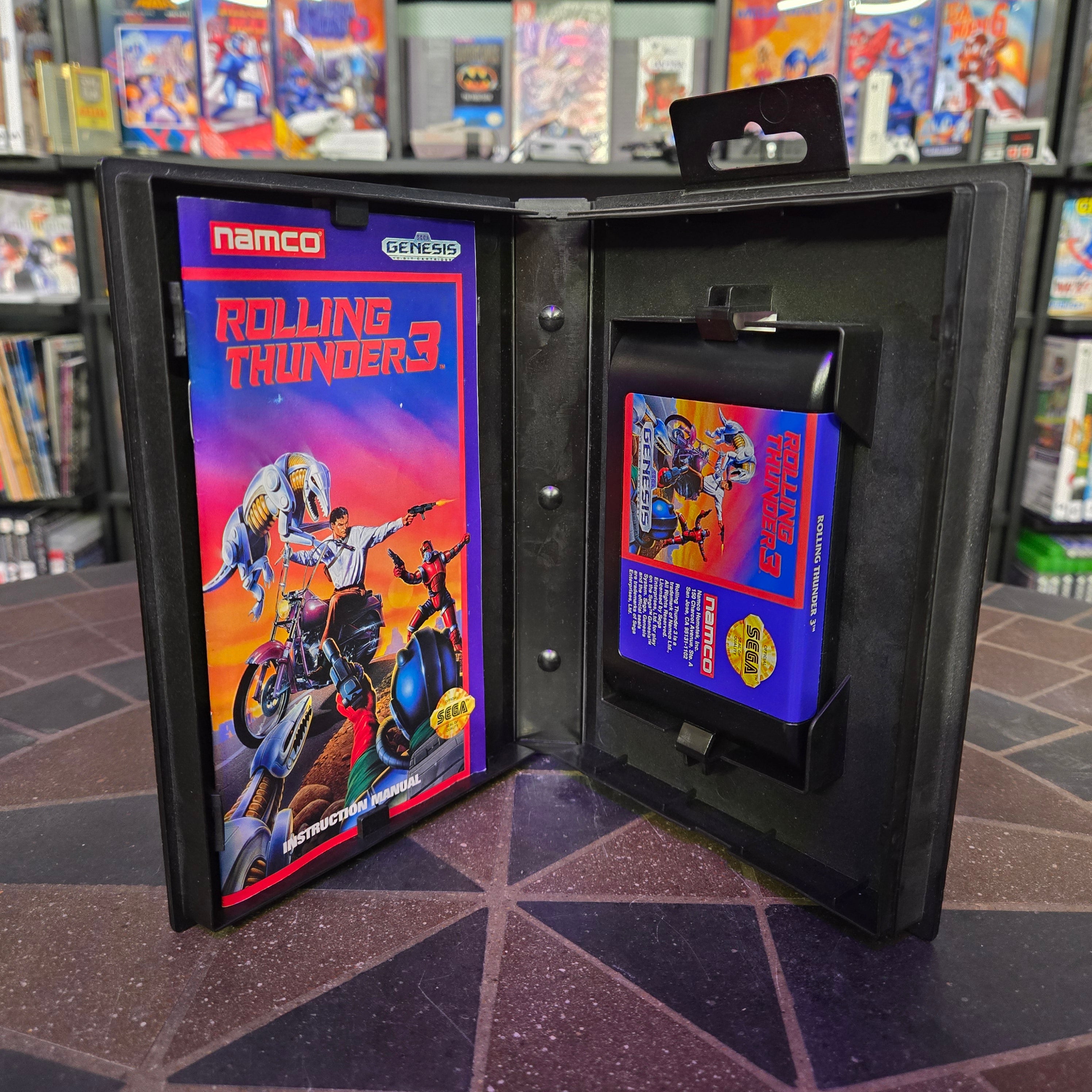 Rolling Thunder 3 (Sega Genesis, 1993) Authentic Complete CIB - BEAUTIFUL SHAPE!