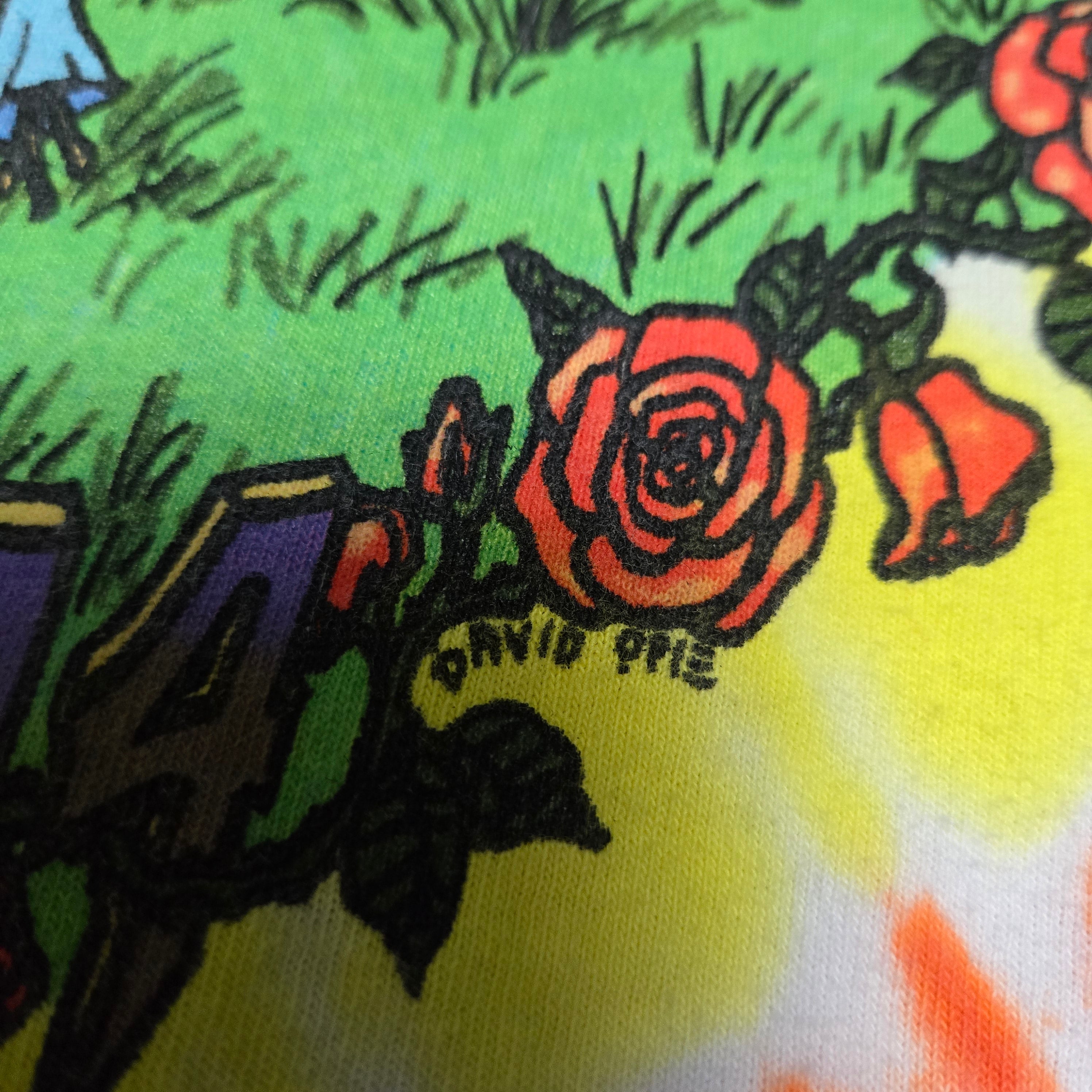 Grateful Dead Summer Tour Bus Tie Dye Liquid Blue T-Shirt Vintage Y2K Medium M