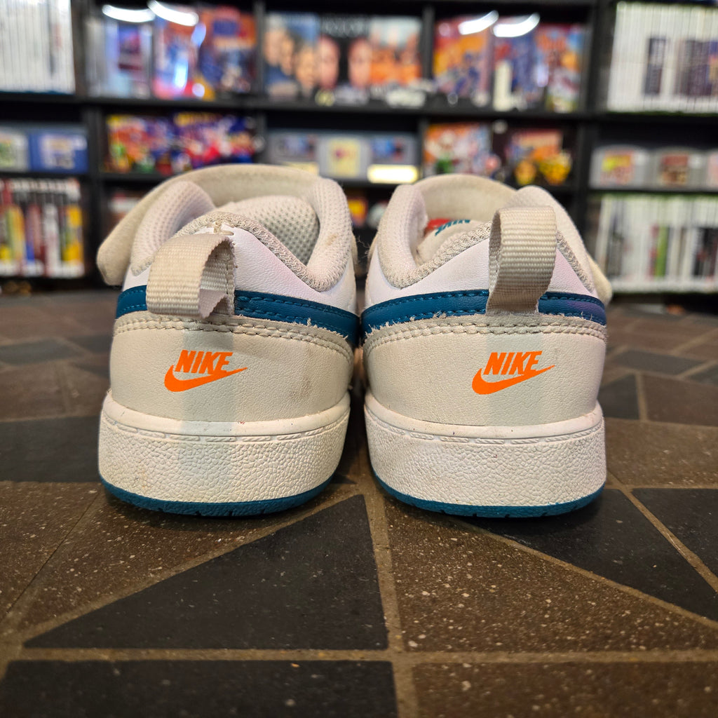 Kids Nike Court Borough Low 2 GS Size 8C White Teal BQ5453-017 Good Shape