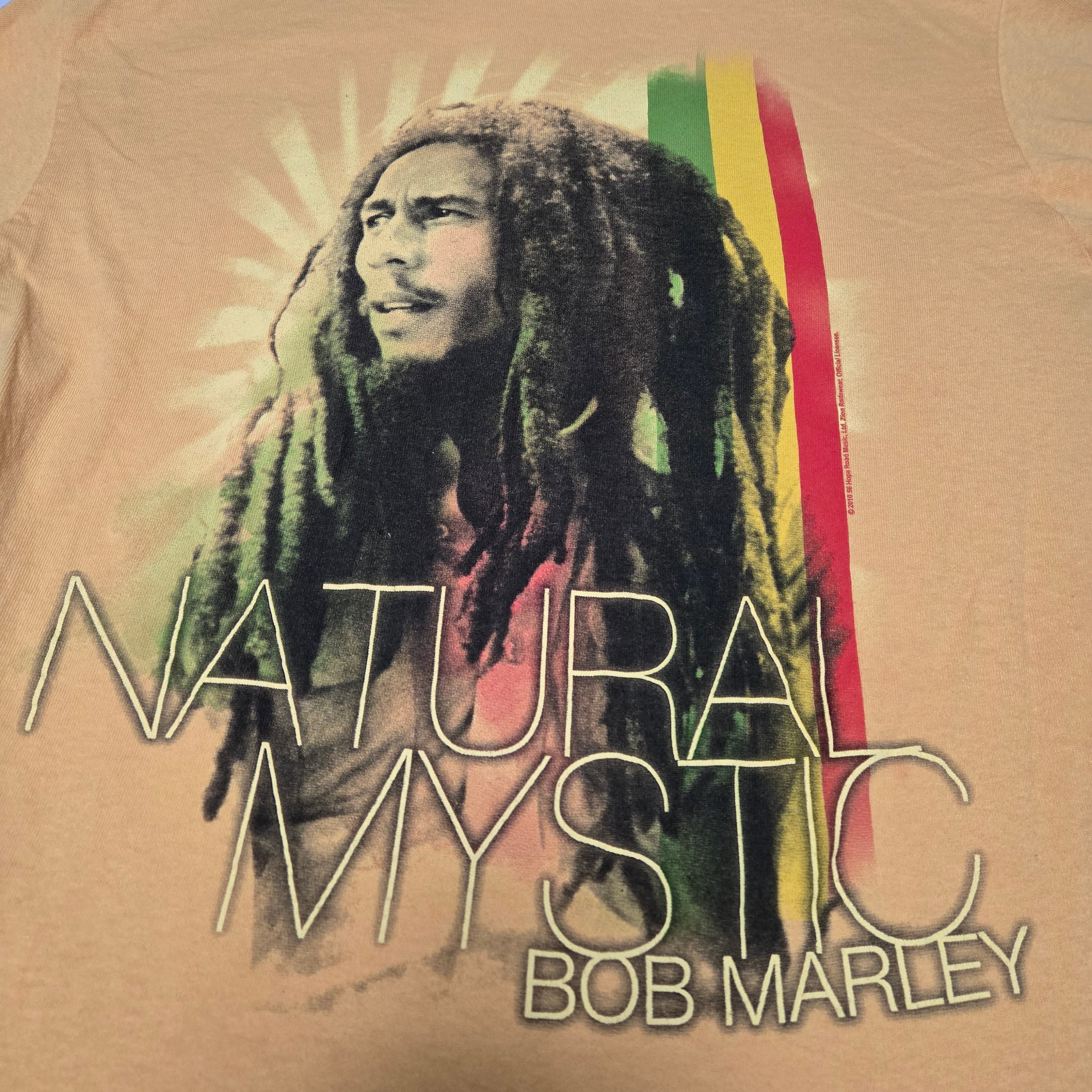 Y2K 2010 Bob Marley Shirt Natural Mystic Reggae Men's Zion Rootswear Large L